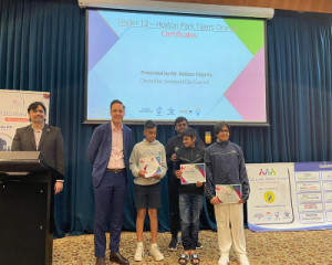 ICSOA's coordinator arranged the T20 Junior Winter Cricket Award-ICSOA kids participated