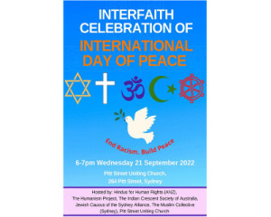 ICSOA participated in the Interfaith Celebration of International day of Peace At Pitt Street Uniting Church