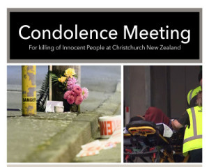 Condolence meeting for killing of innocents  in New Zealand